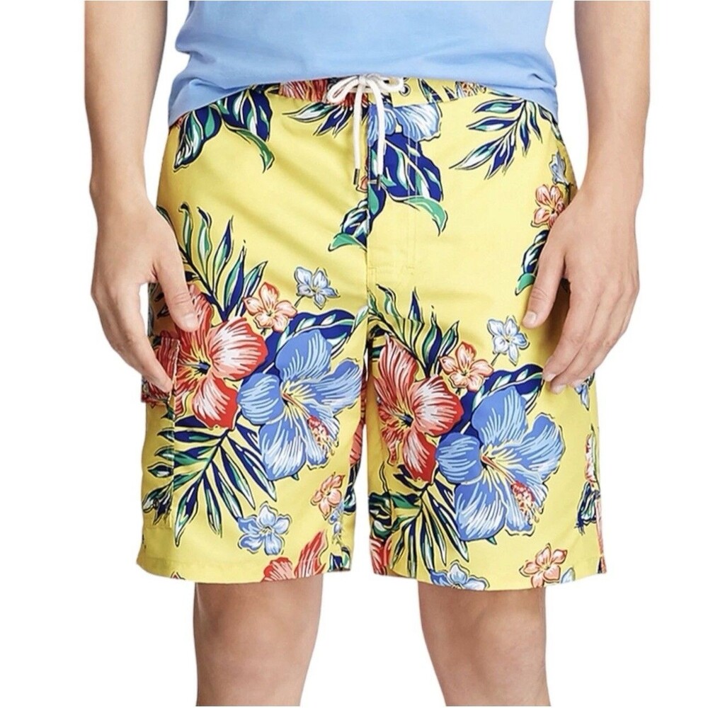 Polo Ralph Lauren Kailua Swim Trunks Men’s Size Large Hawaiian Floral Print